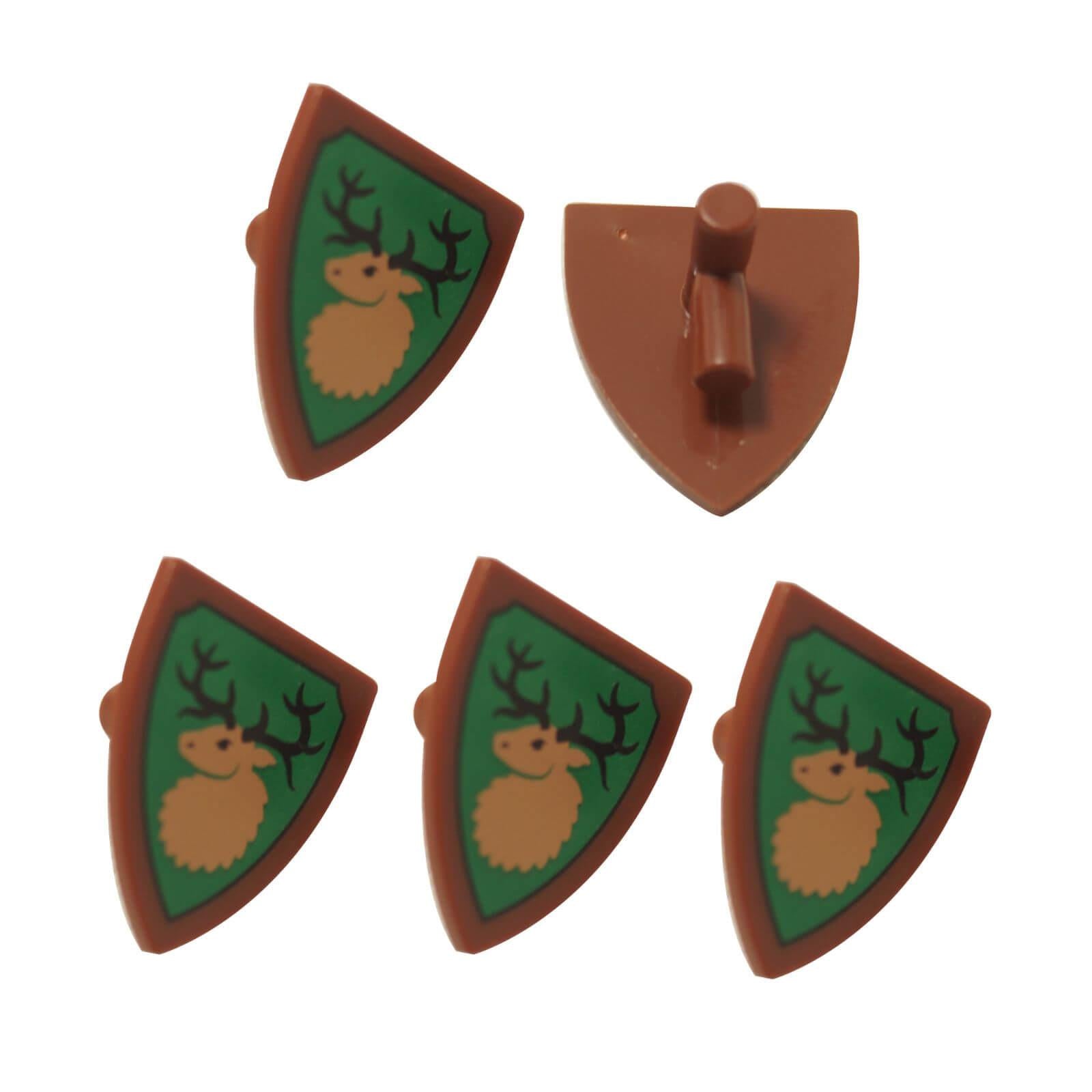 LEGO® Castle Forestmen Deer Shields x5 with printed deer emblem design