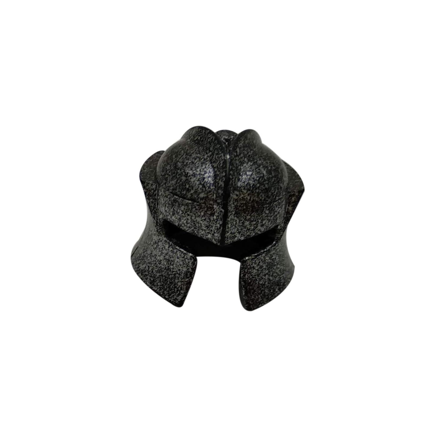 LEGO castle helmet with cheek protection minifigure headgear part 48493, Speckle Black-Silver