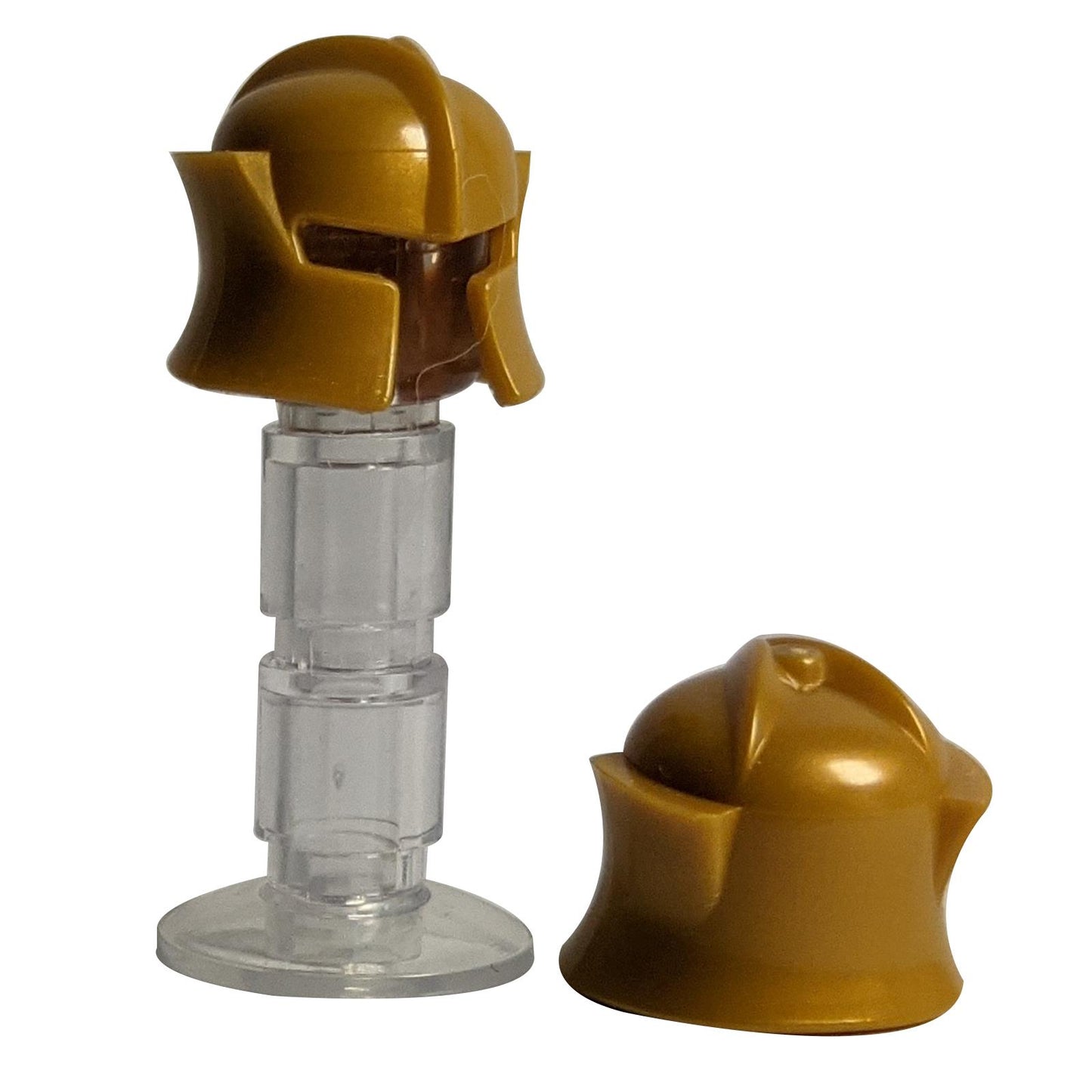 LEGO castle helmet with cheek protection minifigure headgear part 48493, pearl gold
