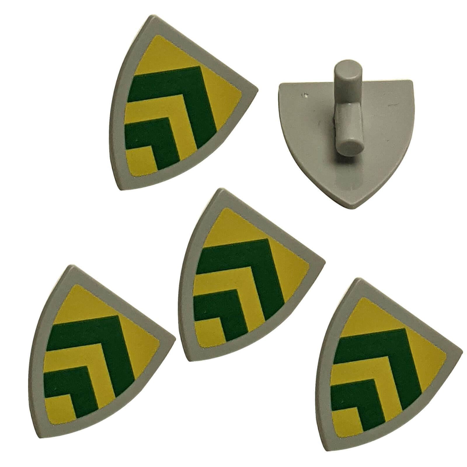 LEGO® Castle Knight Shields x5 with geometric heraldic printed design