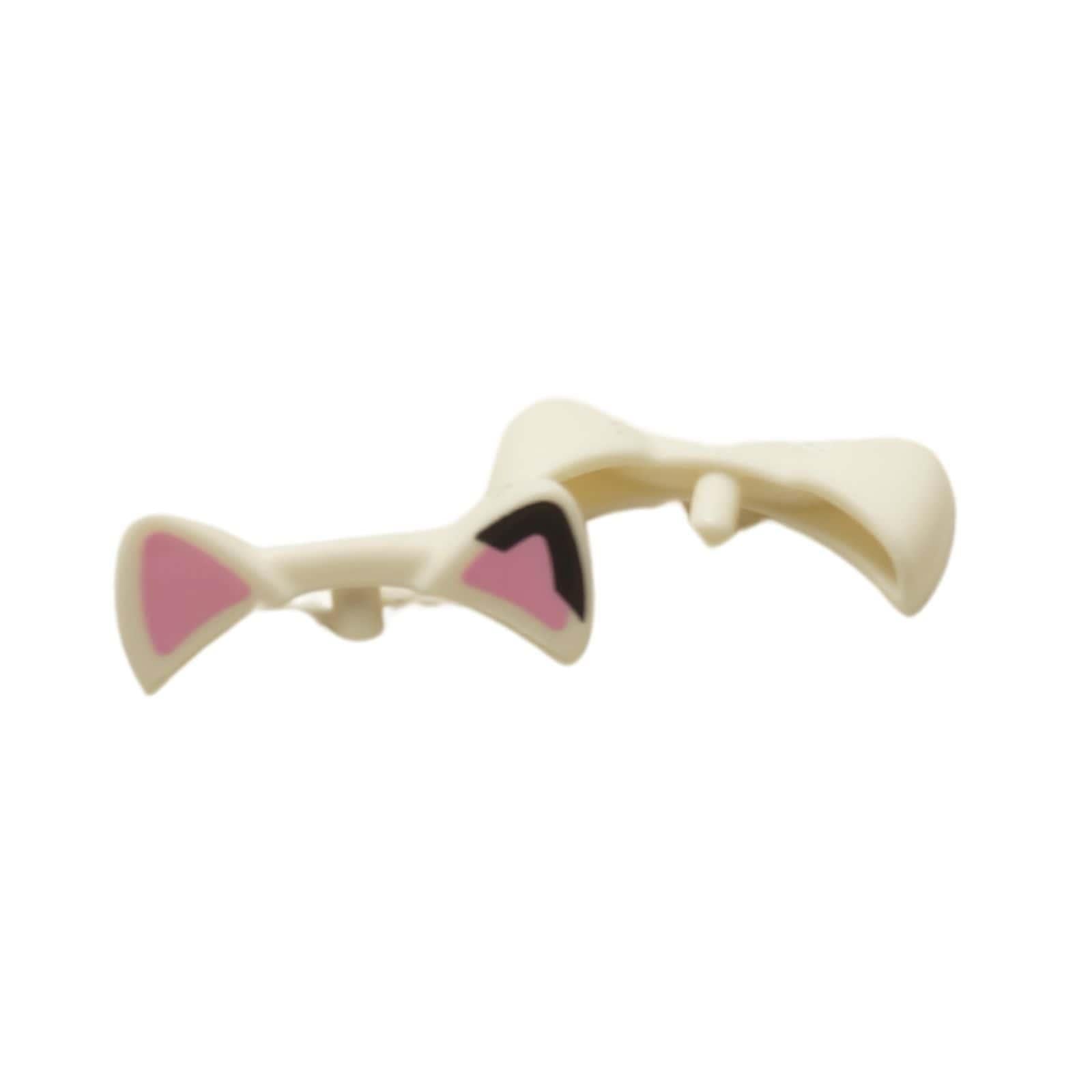 LEGO Friends accessory 4039pb01 white cat ears with pink insides and black tip.