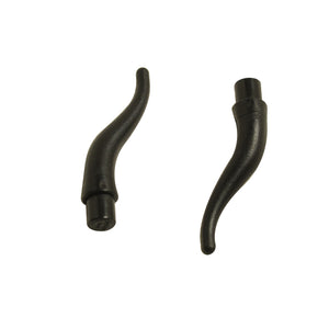 LEGO® long cattle horn element with curved tapered shape, used for animals, helmets, or decorative builds, blackcolor
