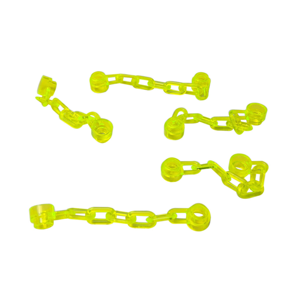 LEGO Chain 5 Links Part 92338 Flexible Chain Element trans neon green