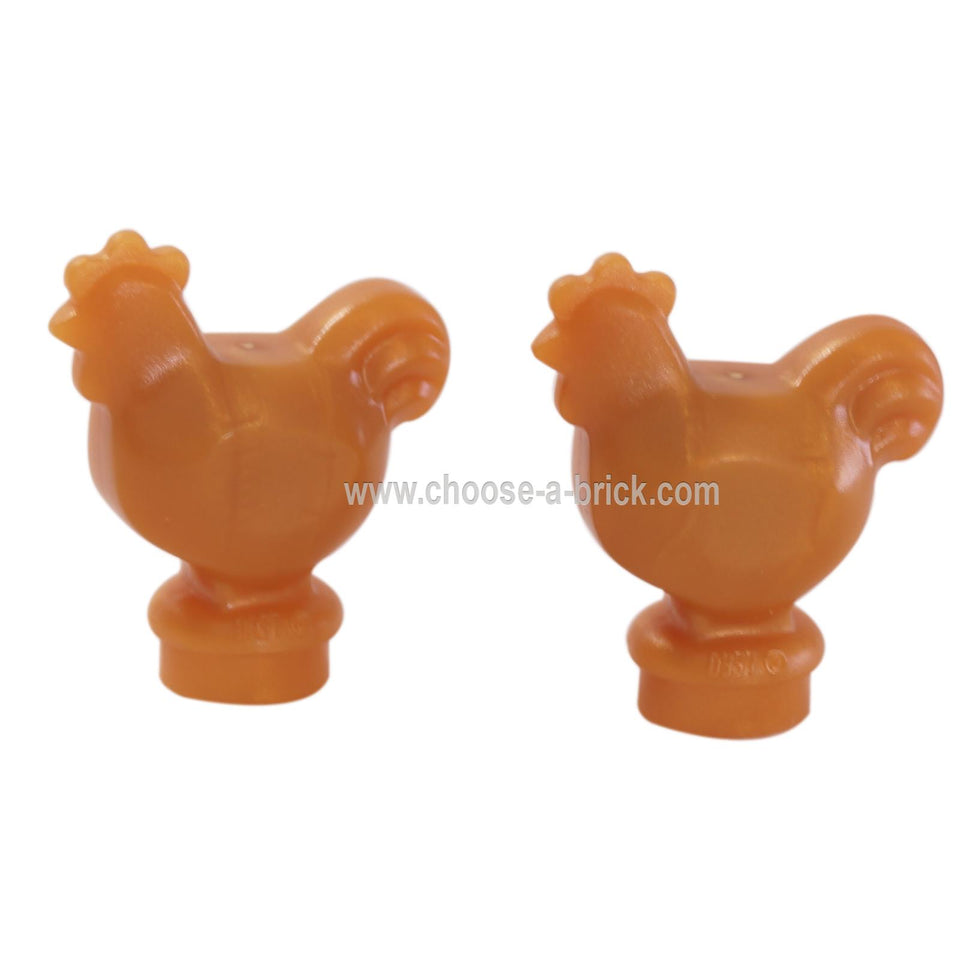 LEGO® chicken narrow base 95342 pearl gold farm animal figure
