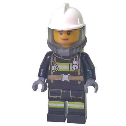 LEGO City female firefighter minifigure cty0638 with visor helmet