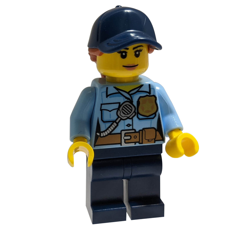 LEGO® City Female Police Officer minifigure cty0992 with bright light blue uniform and cap