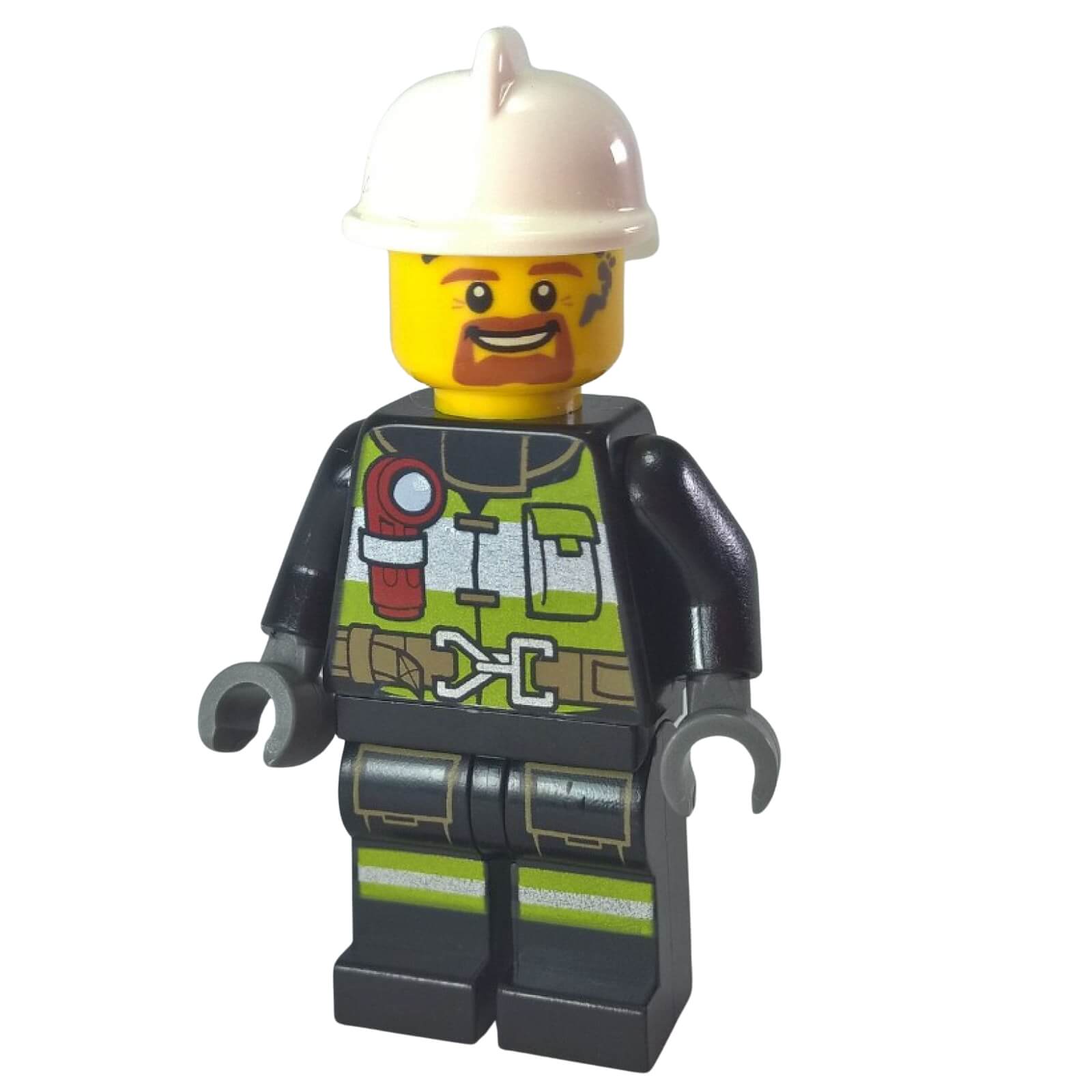 LEGO City firefighter minifigure cty0669 with goatee and white helmet