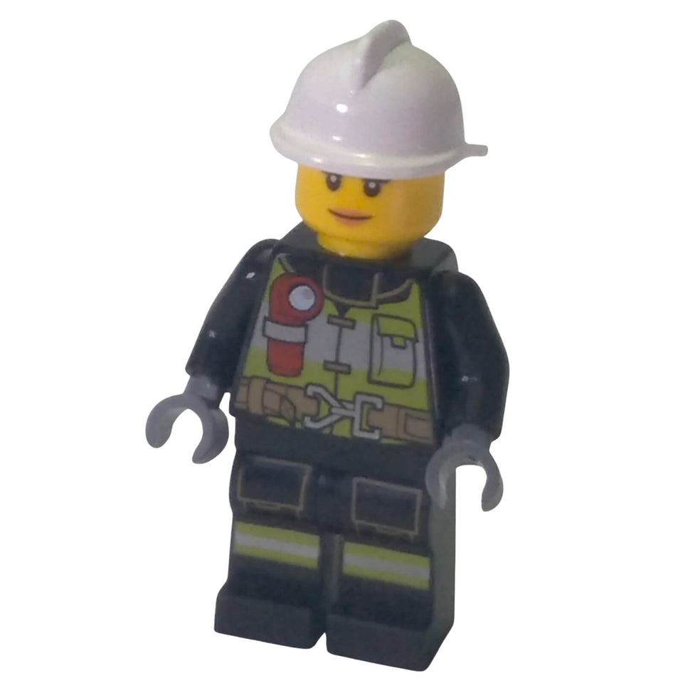 LEGO City firefighter minifigure cty0627 with white helmet and vest