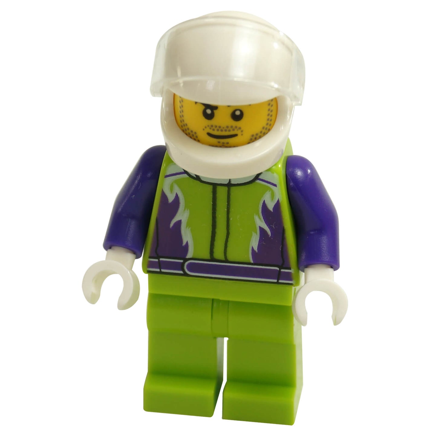 LEGO® City Monster Truck Driver cty1107 with lime legs, purple jacket and white helmet
