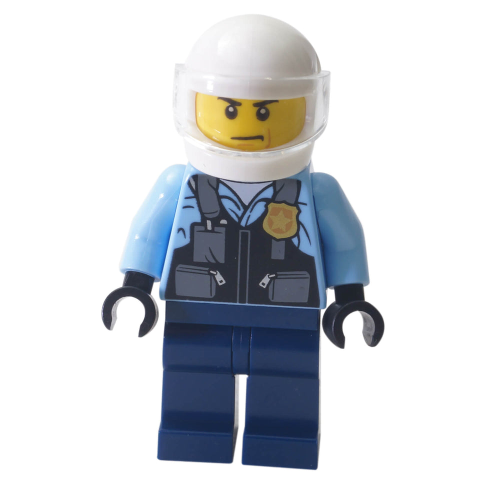 LEGO® City Motorcyclist Police Minifigure cty1143 with white motorcycle helmet