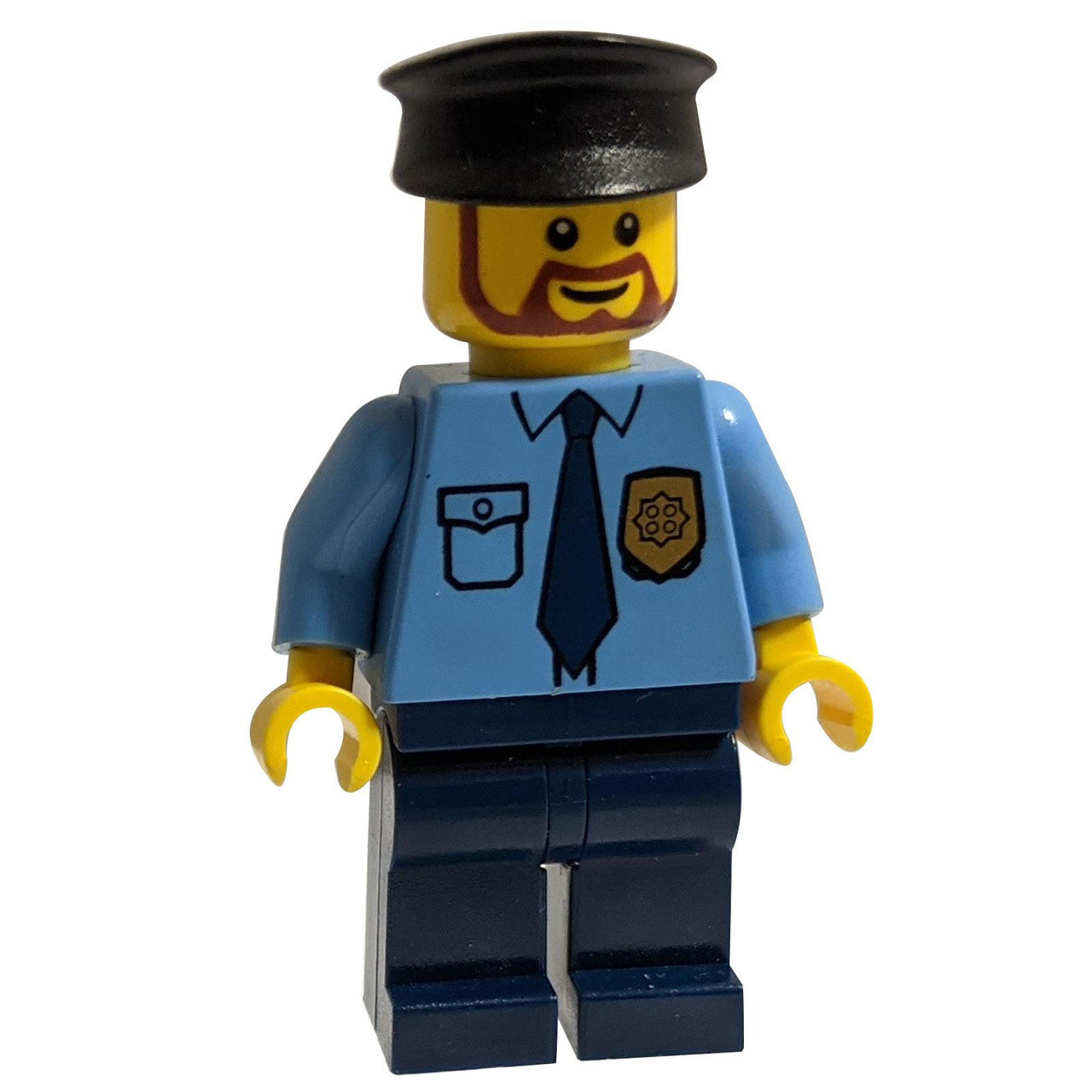 LEGO® City Police Officer cty0289 with Dark Blue Tie Gold Badge Dark Blue Legs and Black Hat