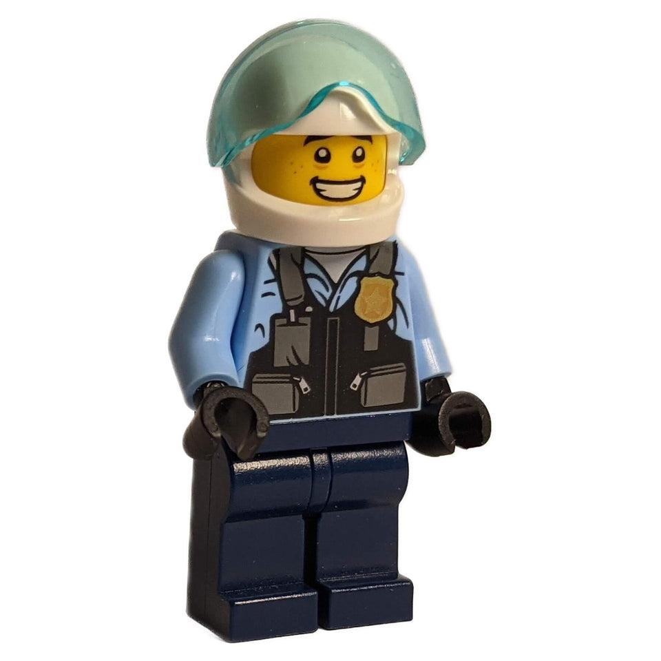 LEGO City Helicopter Pilot Allen cty1380 with white helmet and black vest.