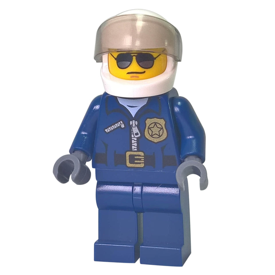LEGO® City Police Helicopter Pilot cty0487 with Sunglasses Dark Blue Jacket and White Helmet
