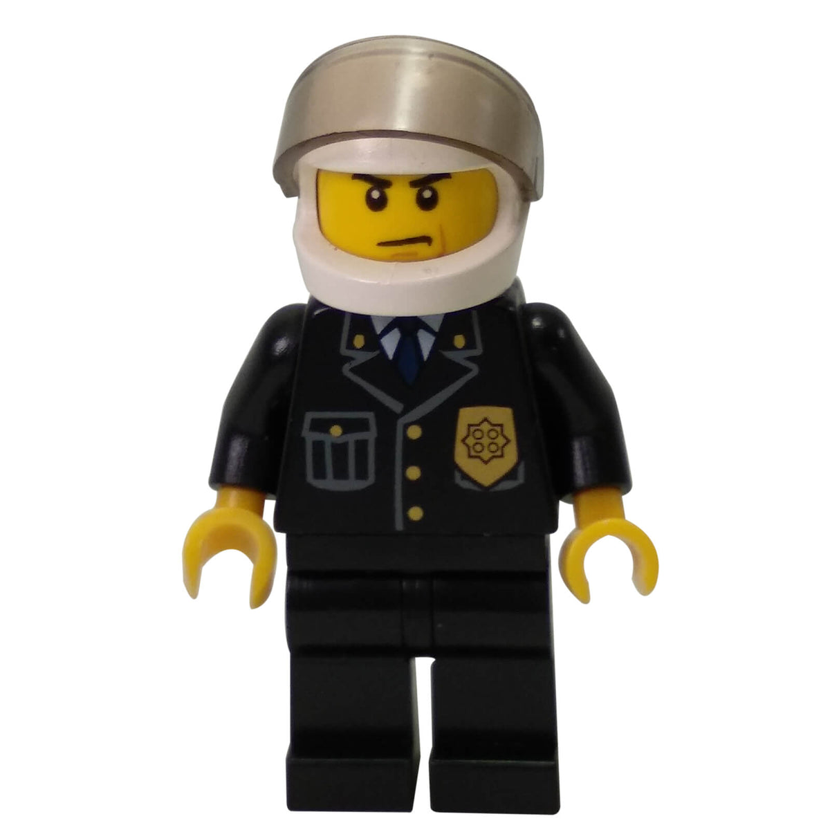 LEGO® City Police Officer cty0013 with Blue Tie Badge Black Legs and White Helmet
