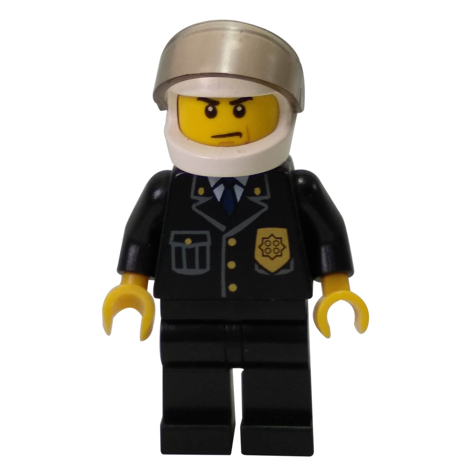LEGO® City Police Officer cty0013 with Blue Tie Badge Black Legs and White Helmet
