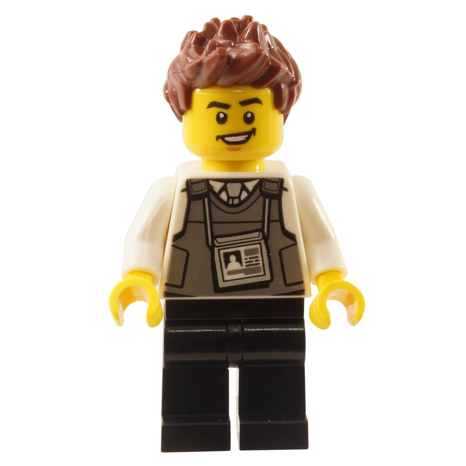 LEGO® City Police Security Officer minifigure cty1135 with ID badge and brown hair
