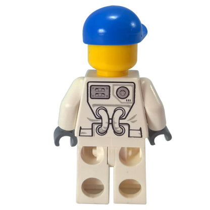LEGO® City Space Astronaut cty0221 with White Legs Blue Short Bill Cap and Brown Eyebrows backside