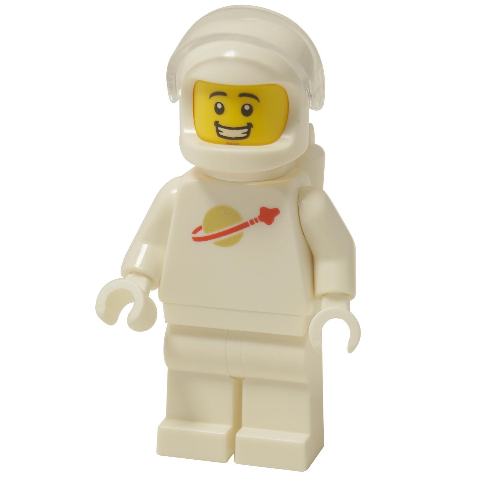 LEGO® Classic Space white astronaut minifigure without air tanks, smiling male face, space logo torso and clear visor helmet (sp146)
