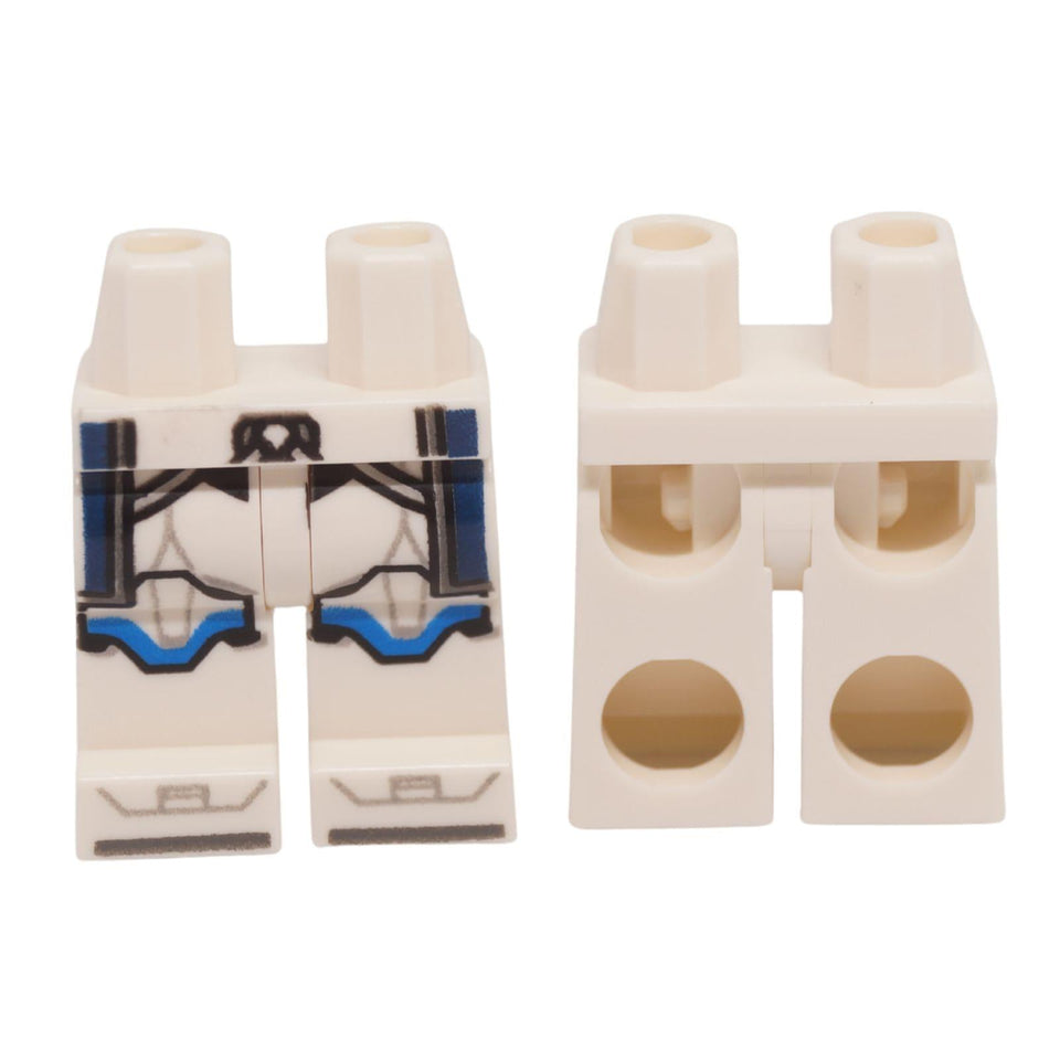 LEGO Heupen en Benen met SW Clone Trooper Pantser 970c00pb1452 blauwe markeringen vooraanzicht