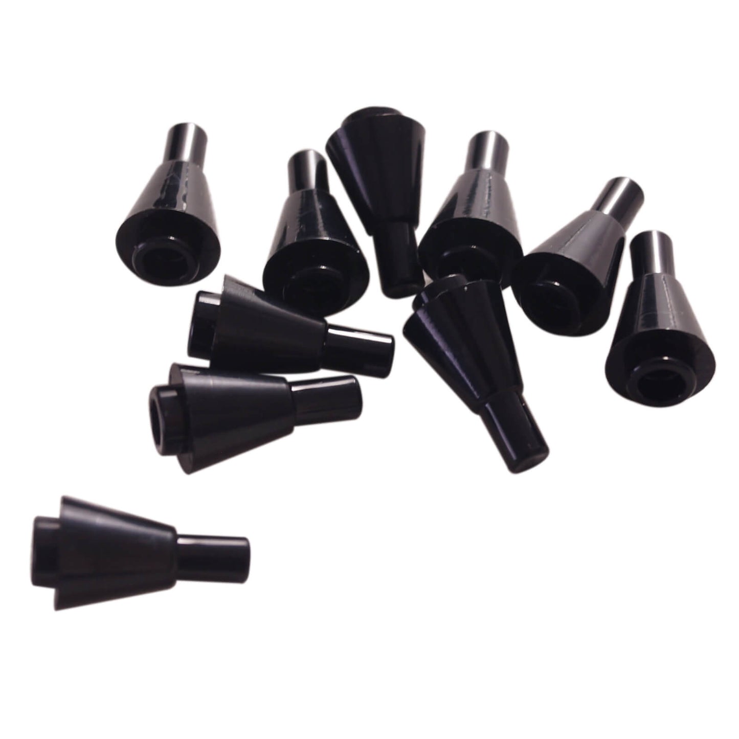 LEGO cone 1x1 inverted with bar 11610 small cone piece black