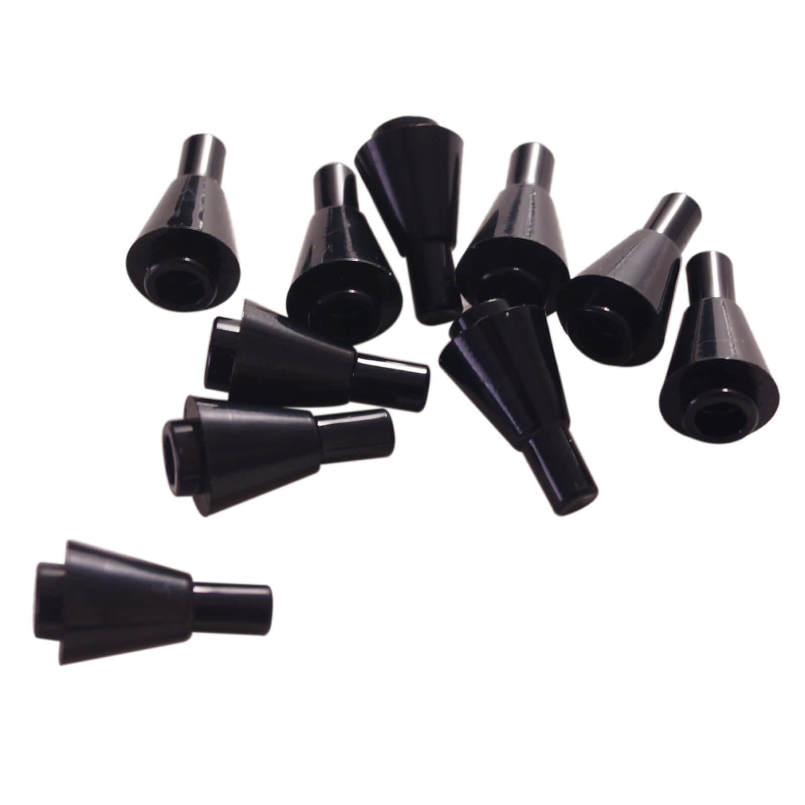 LEGO cone 1x1 inverted with bar 11610 small cone piece black
