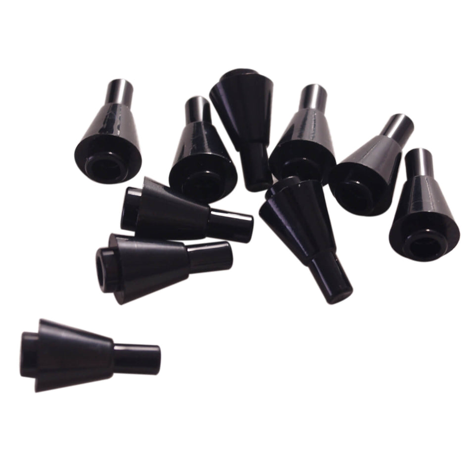LEGO cone 1x1 inverted with bar 11610 small cone piece black