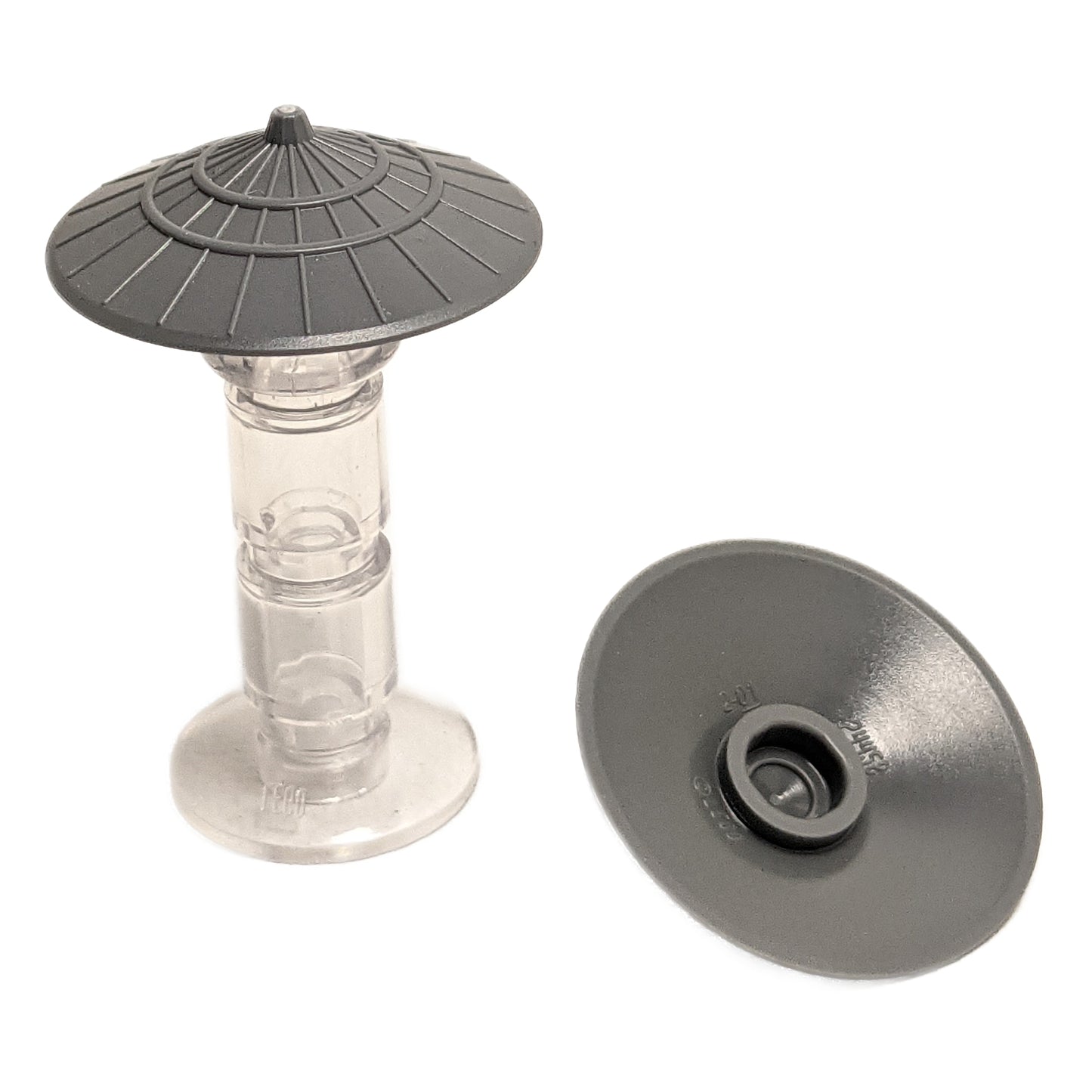 LEGO® Conical Asian Hat 93059 in flat silver with wide brim and raised centre detail