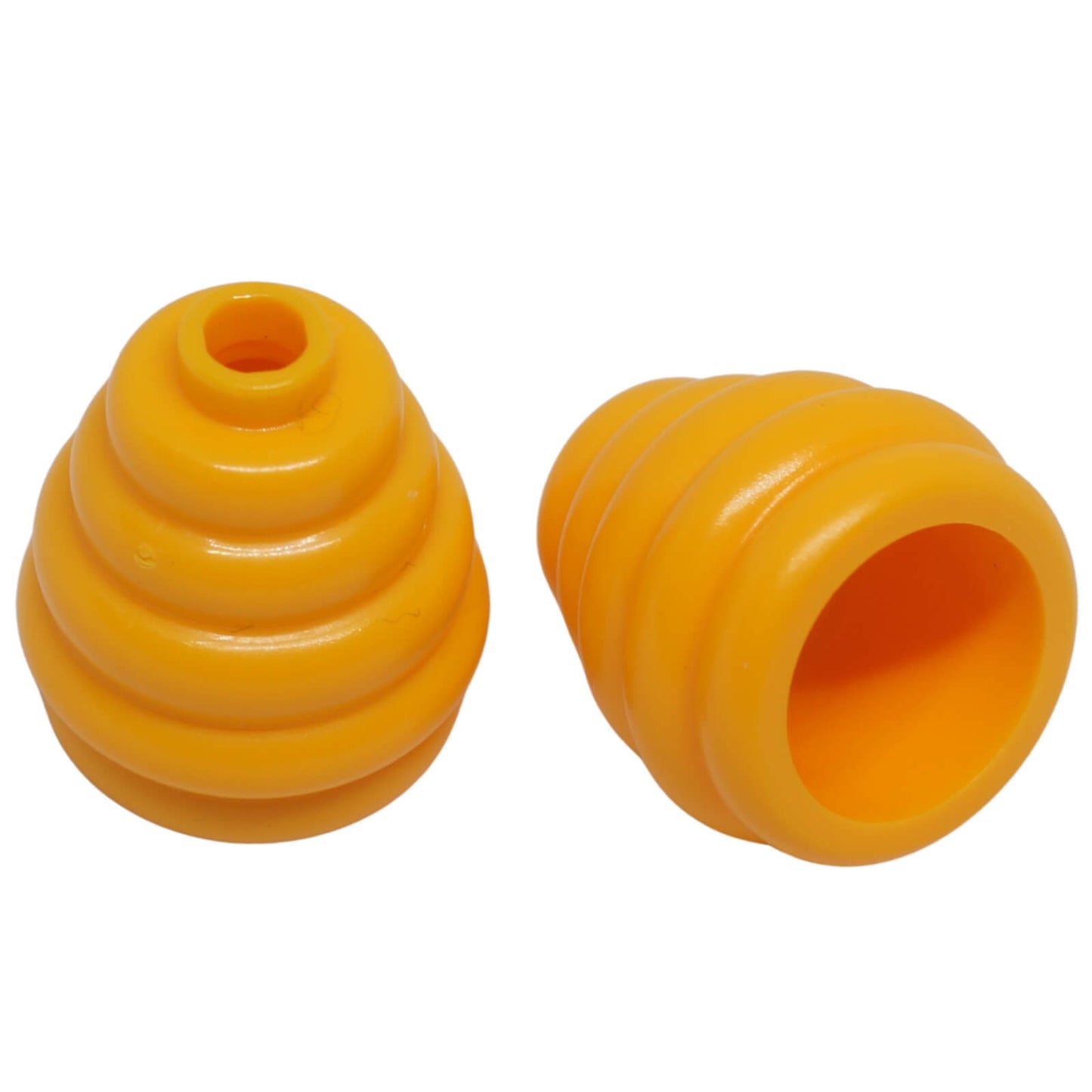 LEGO cotton candy beehive piece cone 2 x 2 x 1 2-3 with stacked rings part 35574 bright light orange