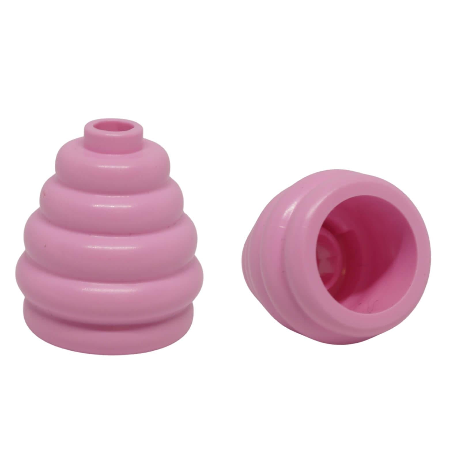 LEGO cotton candy beehive piece cone 2 x 2 x 1 2-3 with stacked rings part 35574 bright pink