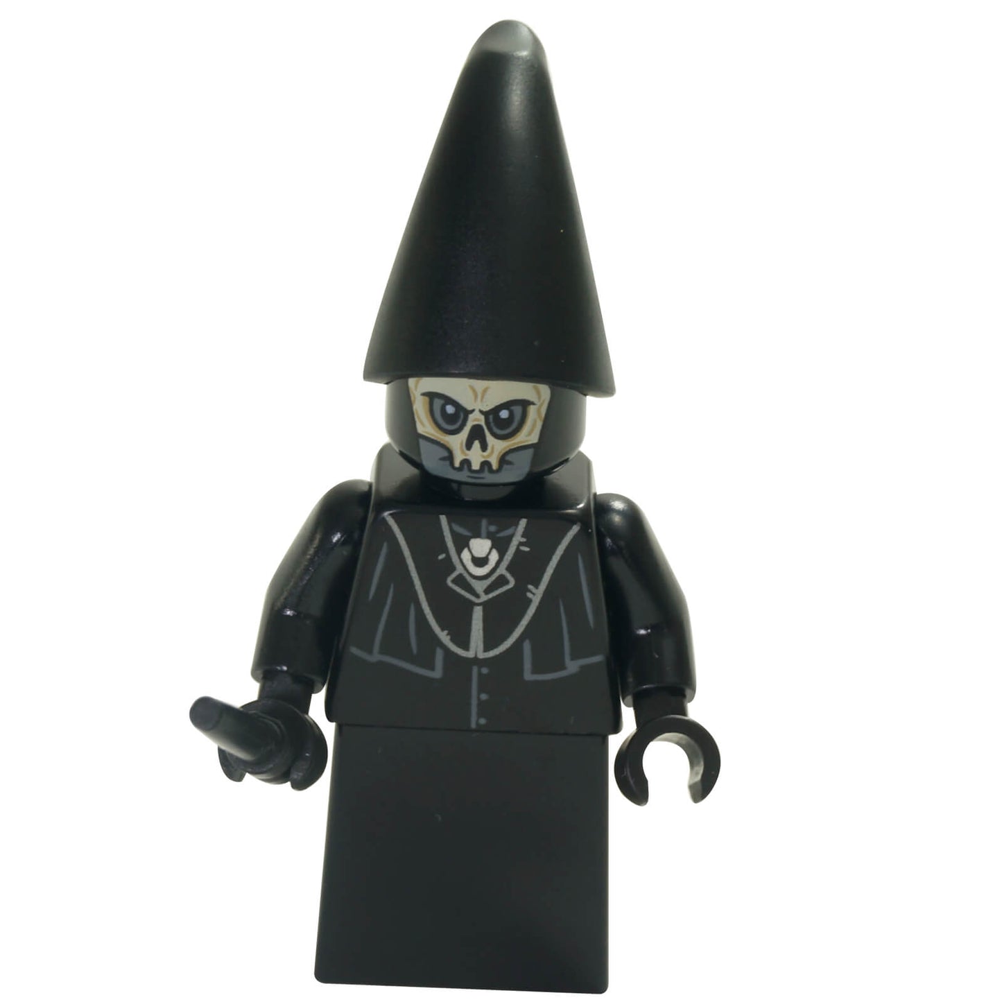 LEGO Death Eater minifigure hp198 with skull mask and wizard hat with weapon