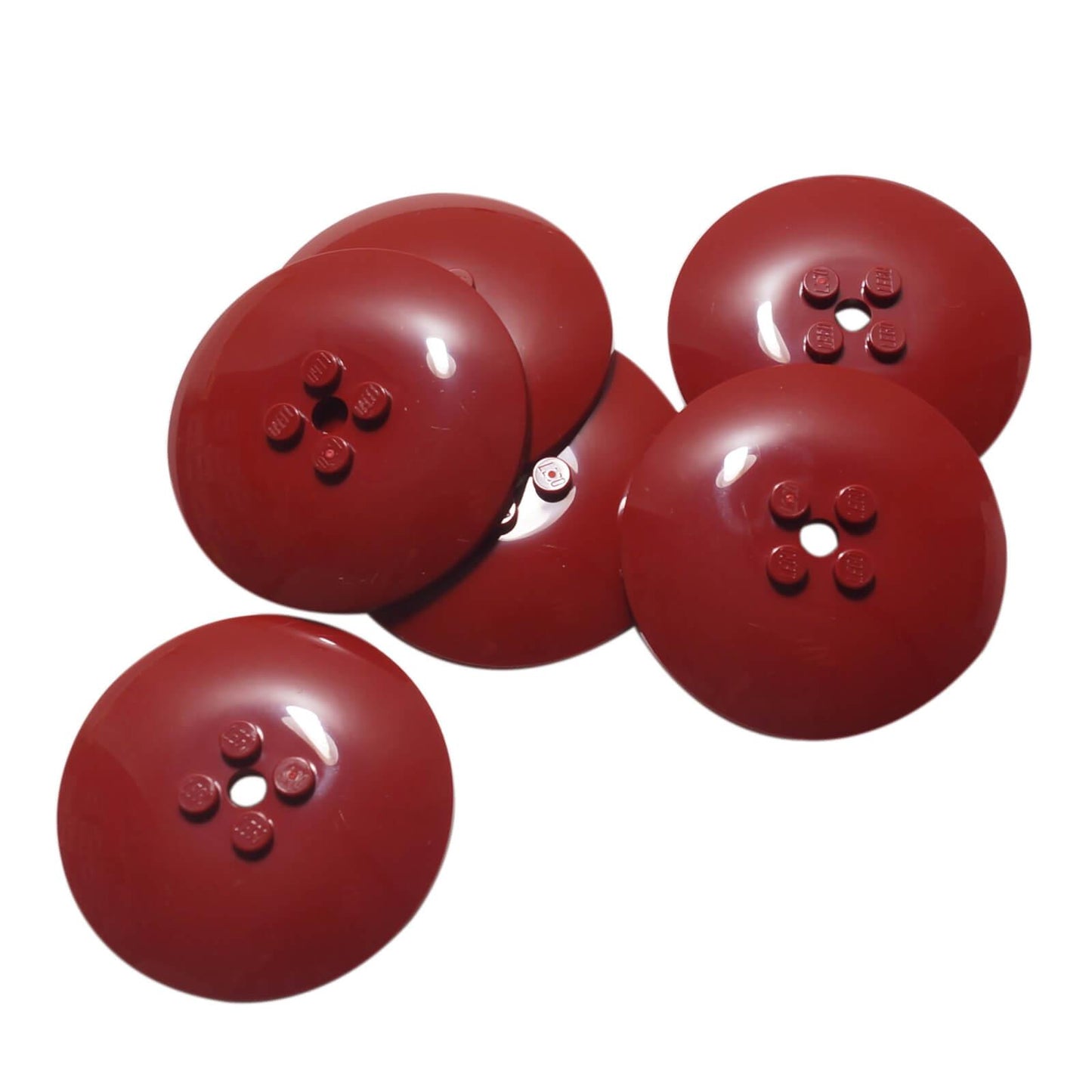 LEGO dish 6x6 inverted radar part 44375b solid studs, dark red