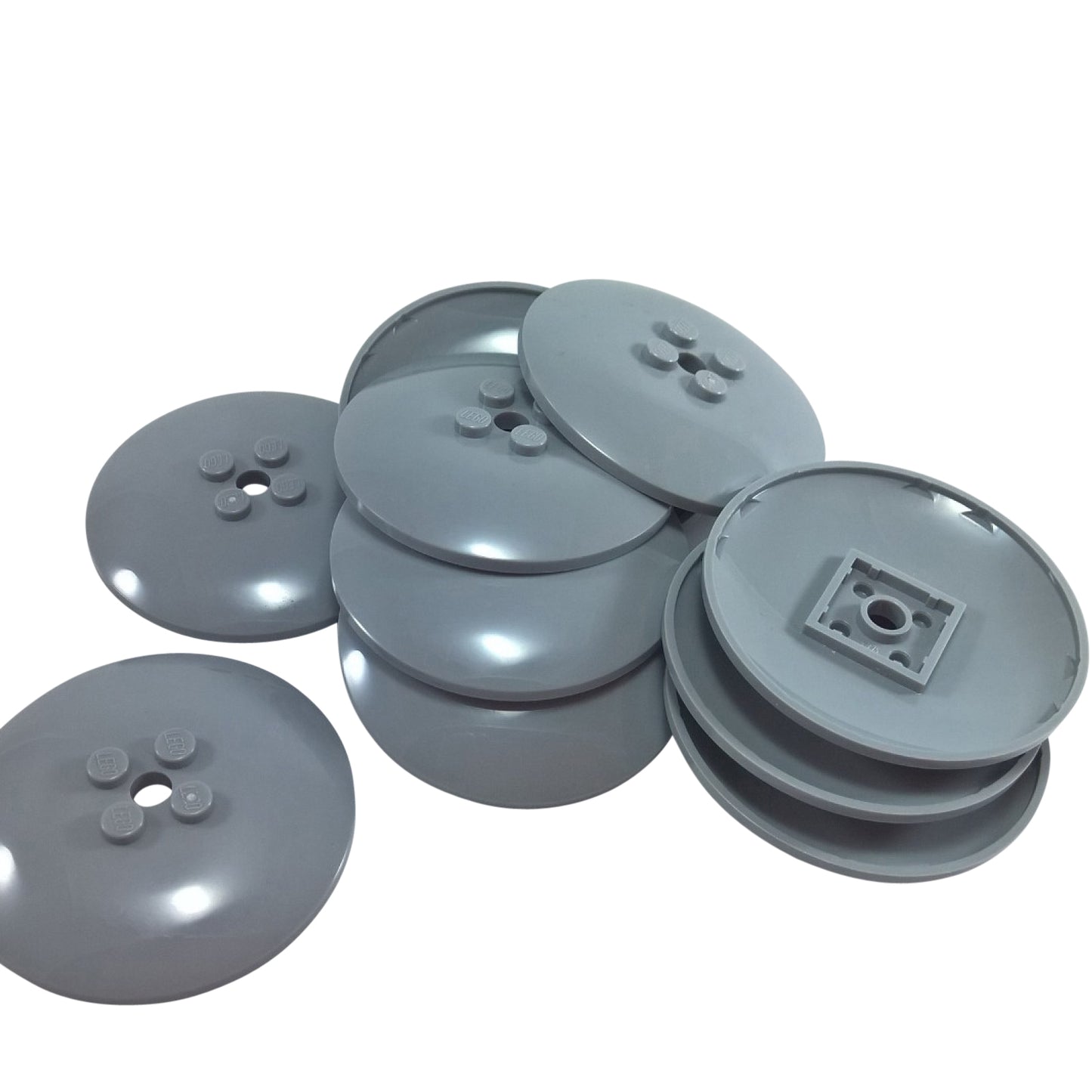LEGO dish 6x6 inverted radar part 44375b solid studs, light bluish gray