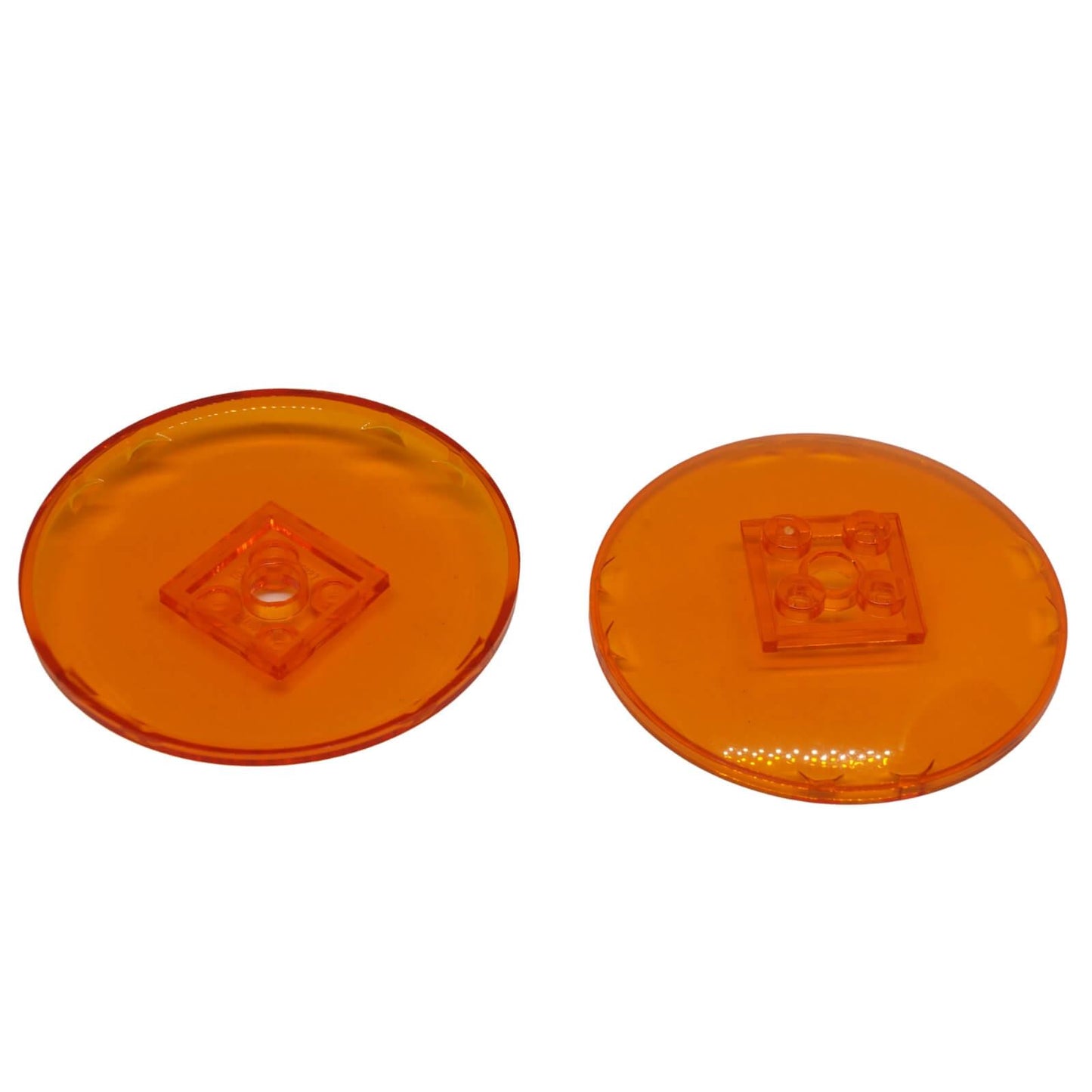 LEGO dish 6x6 inverted radar part 44375b solid studs, trans-orange