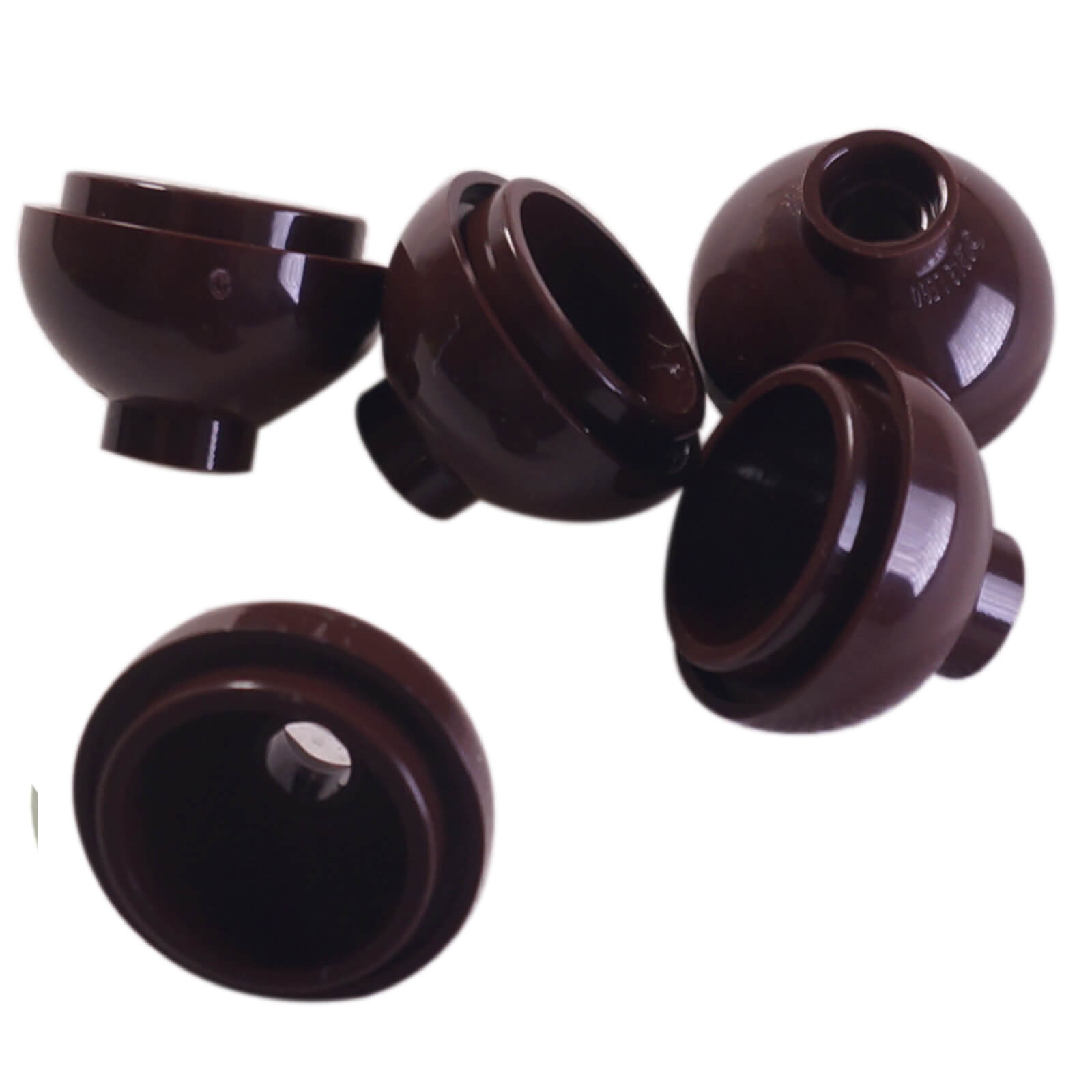 LEGO round 2x2 dome bottom part 15395 pearl gold curved element, dark brown