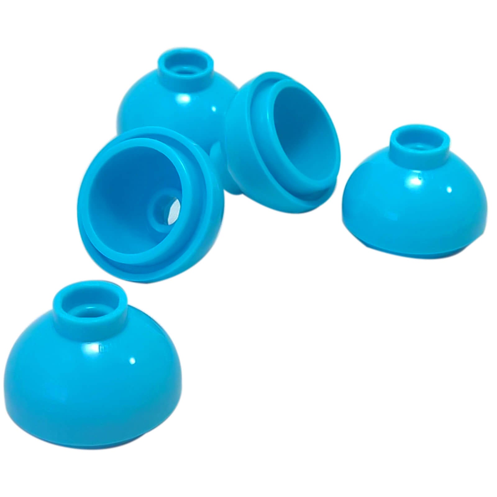 LEGO round 2x2 dome bottom part 15395 pearl gold curved element medium azure