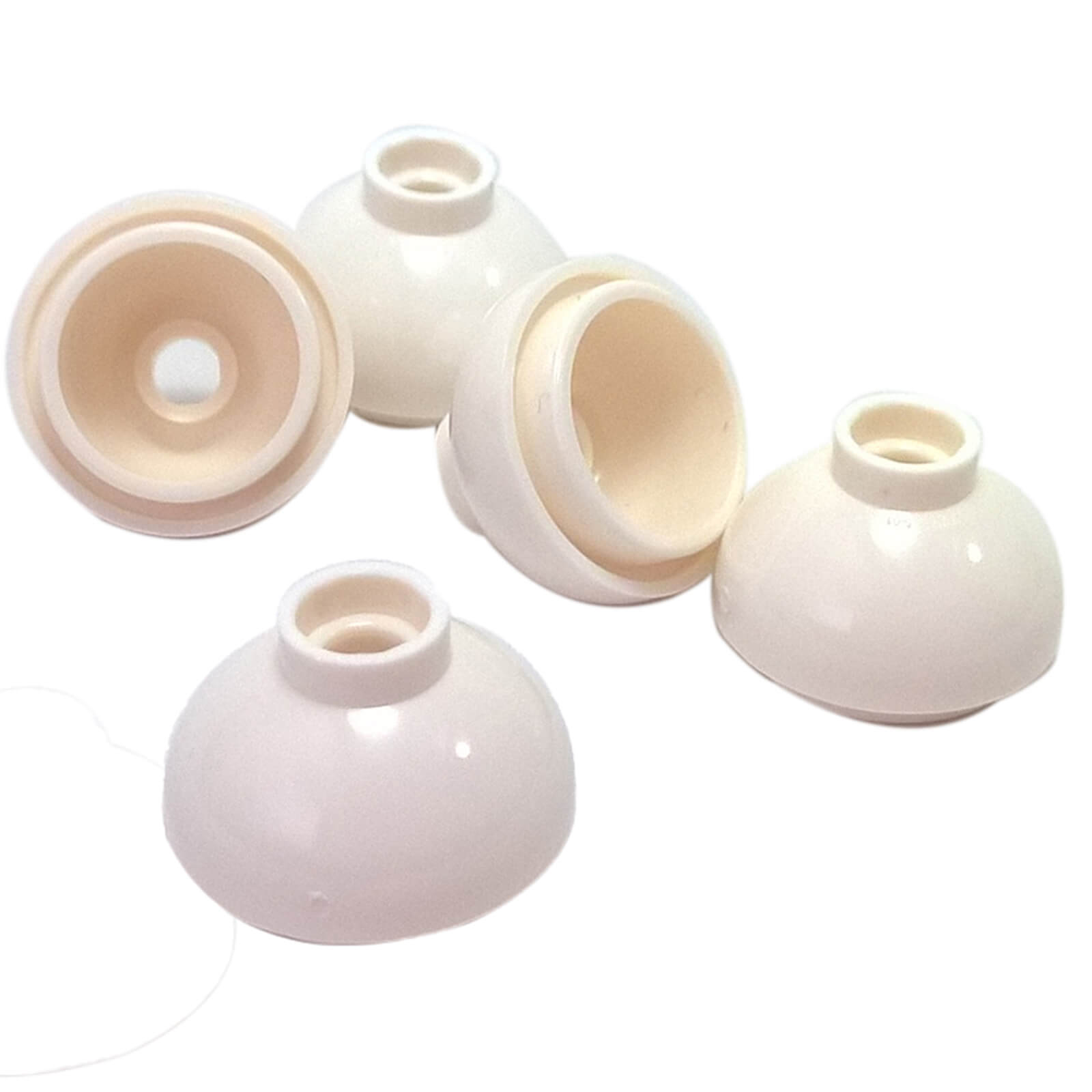 LEGO round 2x2 dome bottom part 15395 pearl gold curved element, white