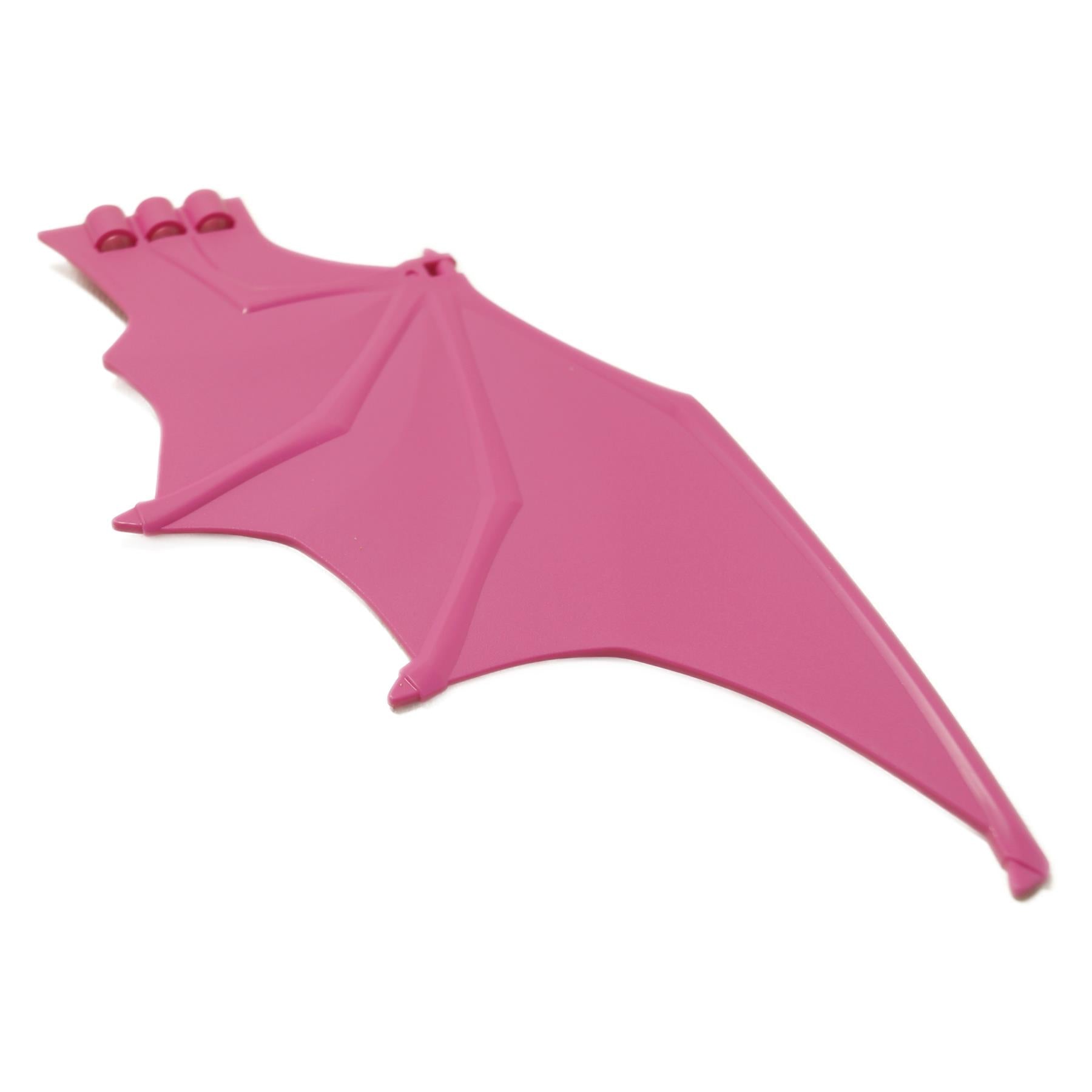 LEGO dragon wing 5981 large wing element with pin holes and bar handle in dark pink color