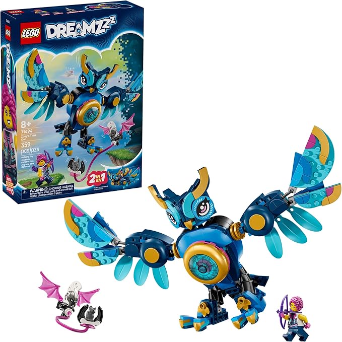 LEGO DREAMZzz Zoey Time Owl 71494 set with owl model and minifigure