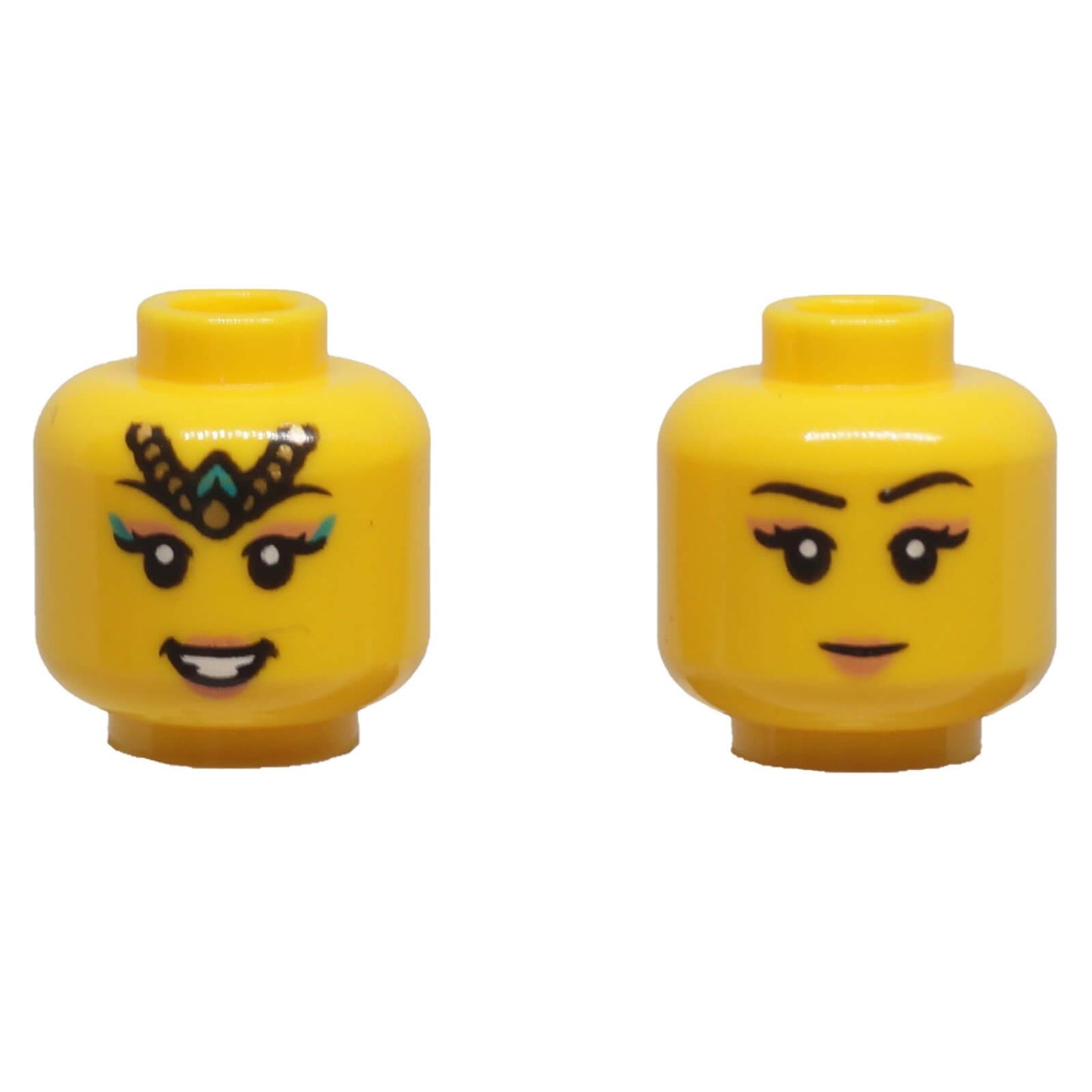 LEGO dual-sided female minifigure head with tiara and smiling expressions 3626pb3501