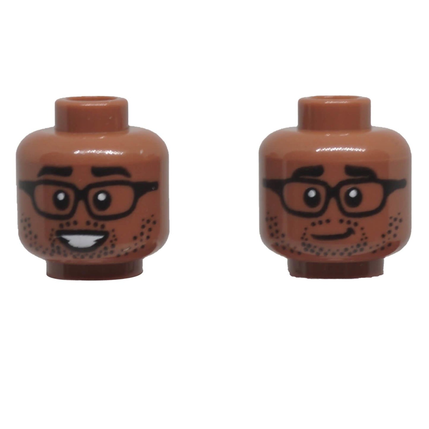 LEGO® Dual-Sided Head 3626pb3154 with Glasses Stubble and Two Smiling Expressions