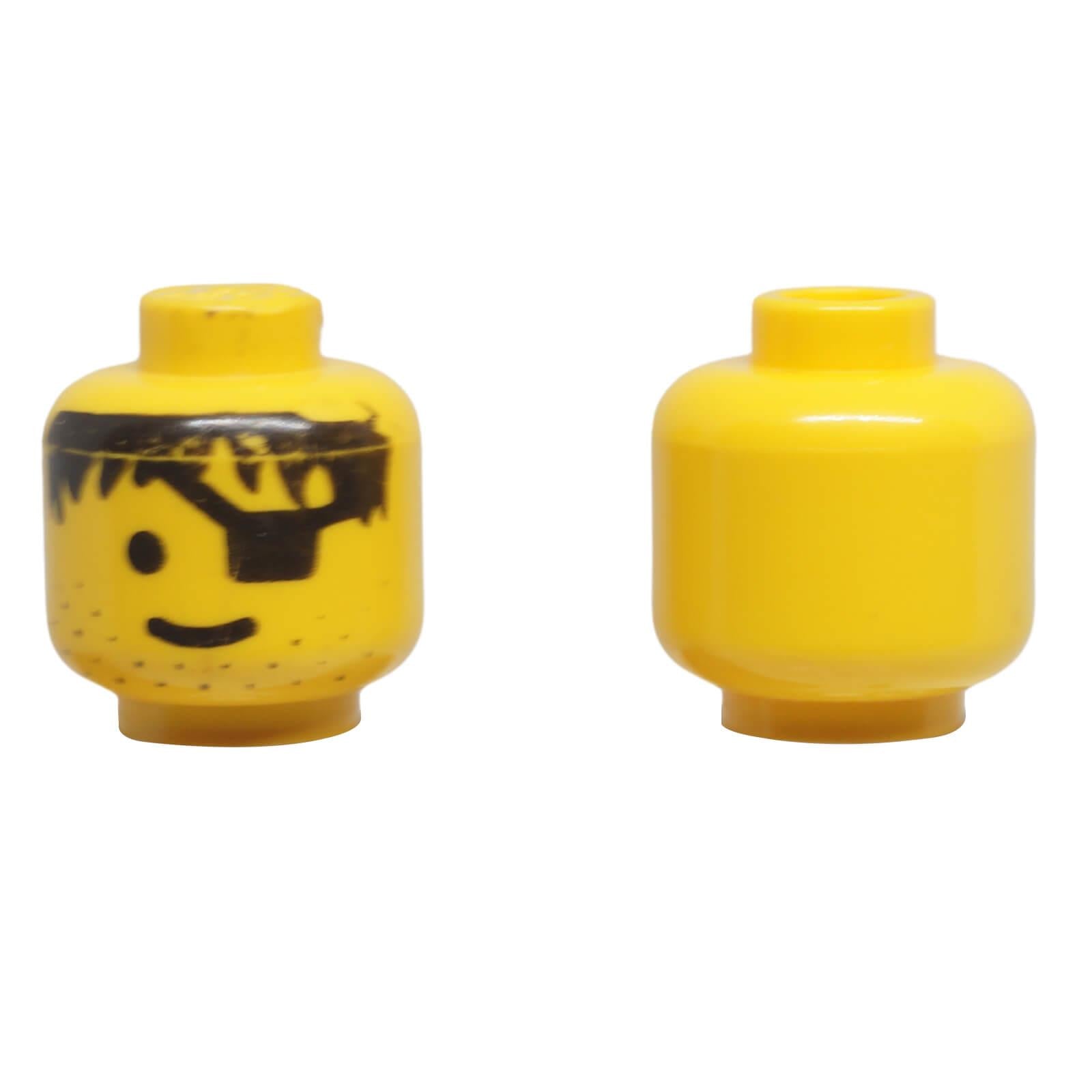 LEGO® male minifigure head 3626px119 with eye patch, stubble and smiling expression
