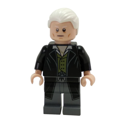 LEGO Gellert Grindelwald minifigure hp168 with white hair and black coat.