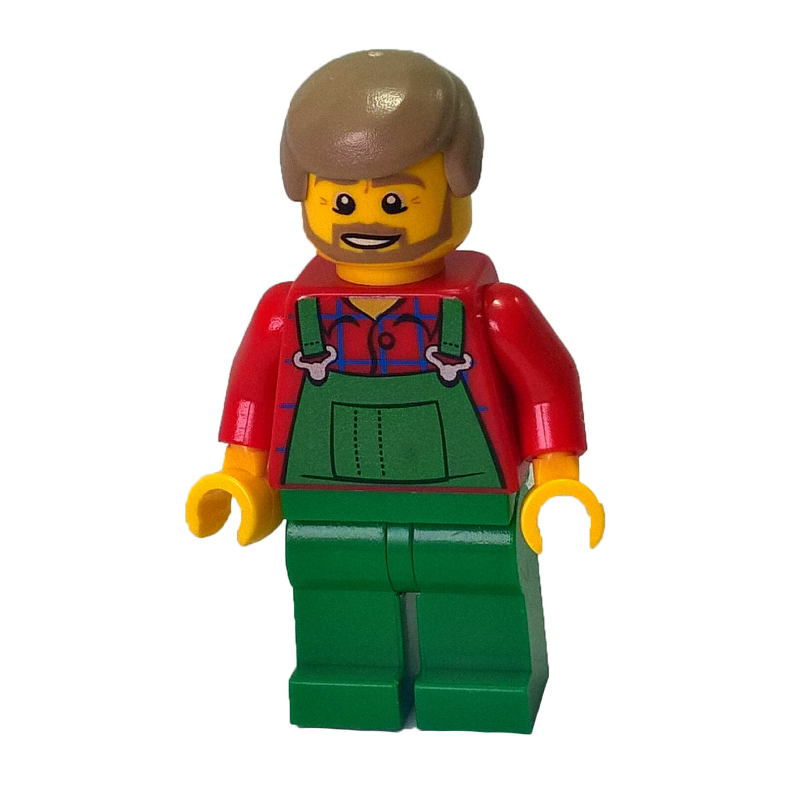 LEGO® Farmer Minifigure hol067 with Green Overalls Dark Tan Hair and Beard
