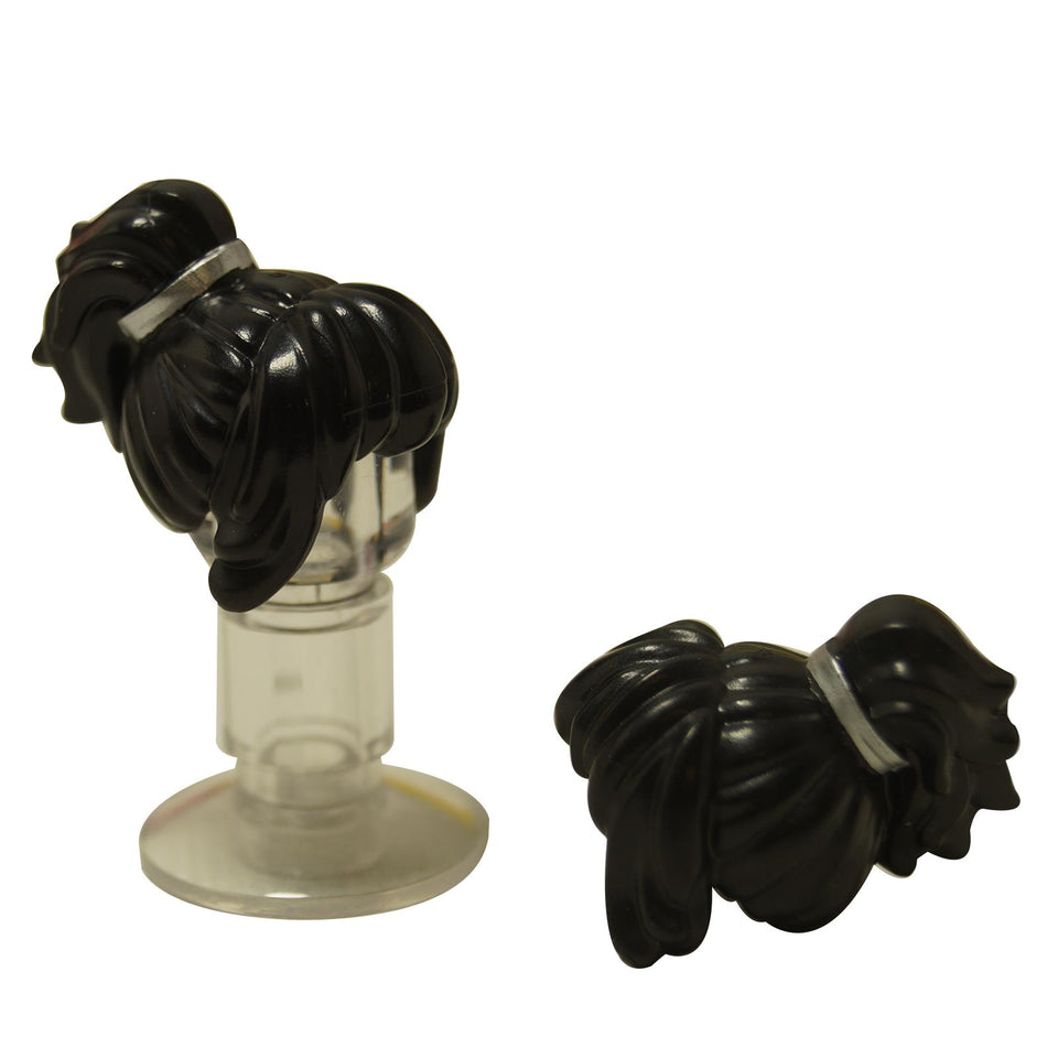 LEGO female hair wavy ponytail with silver band part 25405pb01