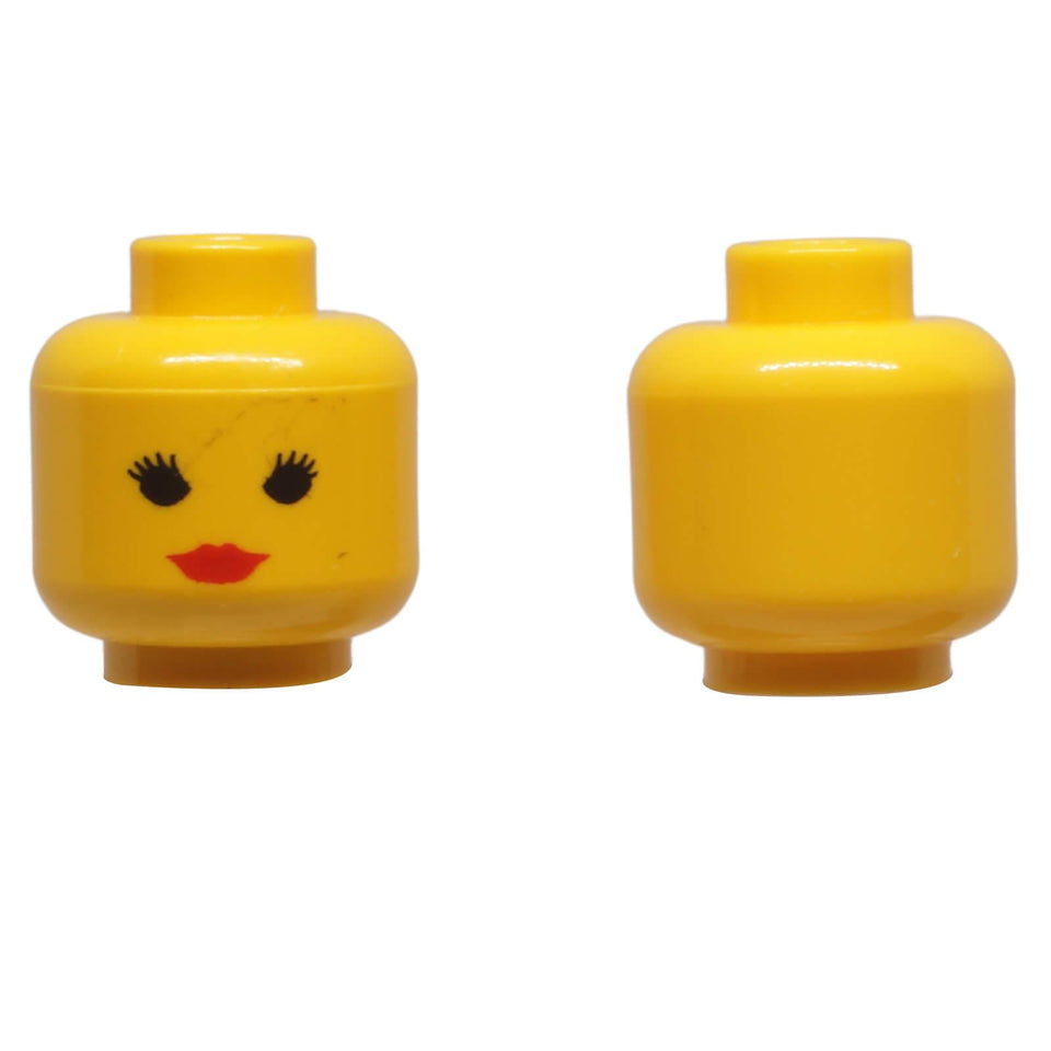 LEGO® Female Minifigure Head 3626p02 with Eyelashes and Red Lips Pattern