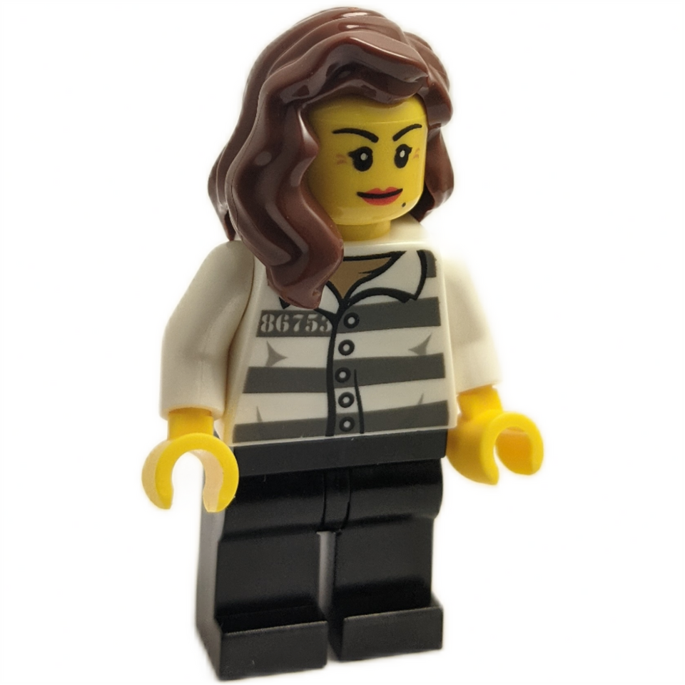 LEGO female prisoner minifigure cty1128 police station striped uniform
