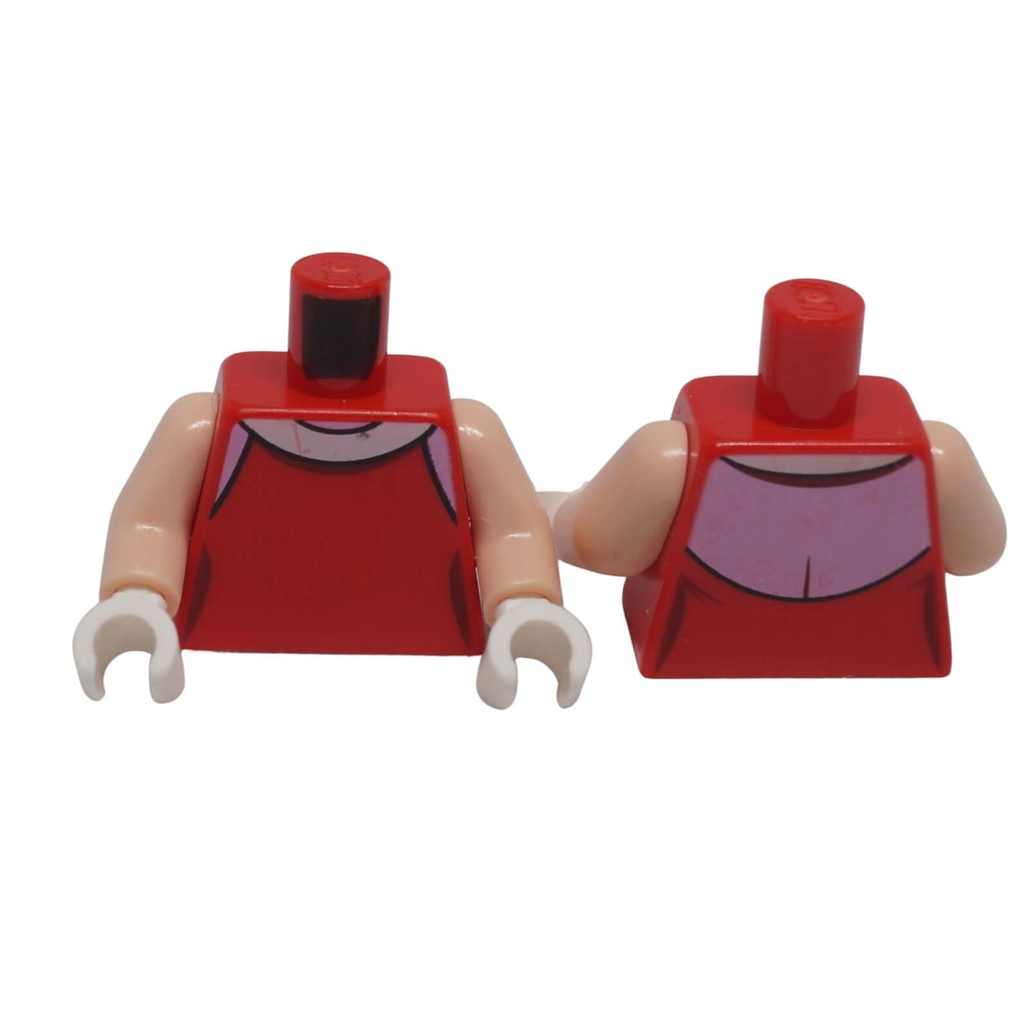 LEGO female red dress top torso with white collar pattern 973pb5369c01