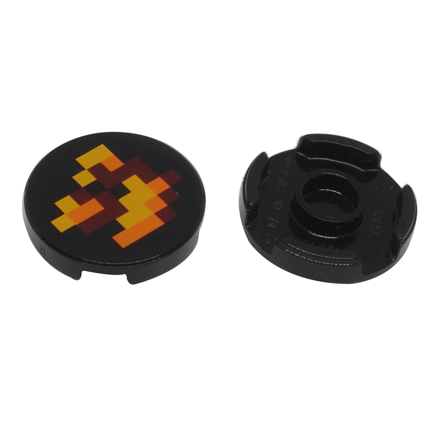 LEGO fire printed tile 14769pb205 with pixelated flame pattern