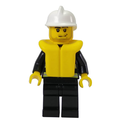 LEGO firefighter minifigure cty0086 with life vest and white helmet