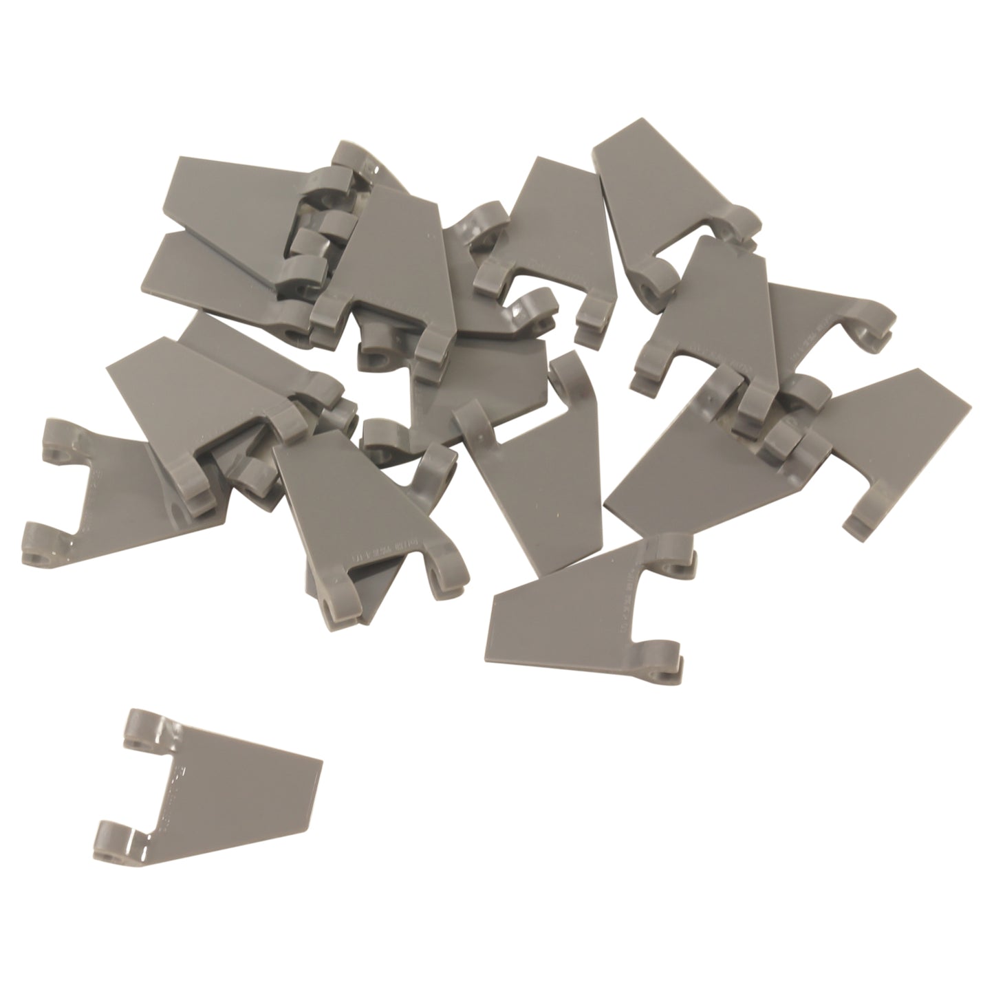 LEGO® Flag 2 x 2 Trapezoid (44676) in dark bluish gray, a trapezoid-shaped flag piece often used for banners, vehicle details, or decorative builds.
